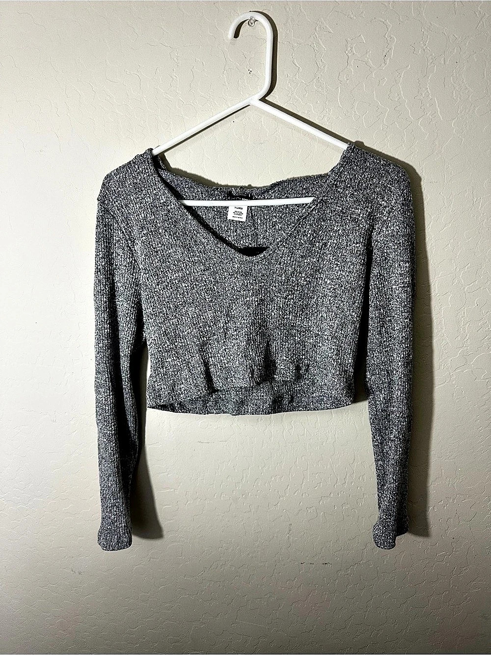 Fashion Nova Wanderlust Hoodie Cropped Long Sleeve Hoodie in Gray XL NWT